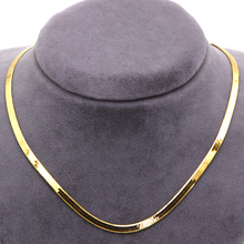 قلادة بسلسلة حزام على شكل ثعبان أوميغا من الذهب  الحقيقي CH1225 0707 (50 سم)