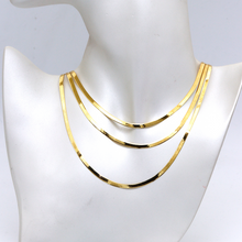 Real Gold Omega Snake Herringbone Belt Chain Necklace 0707 (45 C.M) CH1226