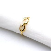 Real Gold Infinity Double Heart Ring (Size 6) 0082 R2992