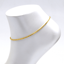 Real Gold Square Wheat 2 MM Anklet 3421 (26 C.M) A1353