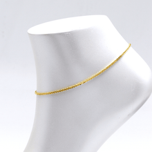 Real Gold Square Wheat 2 MM Anklet 3421 (26 C.M) A1353