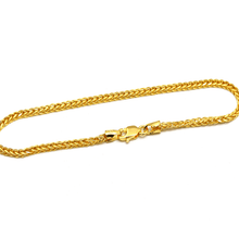 Real Gold Square Wheat 2 MM Anklet 3421 (26 C.M) A1353
