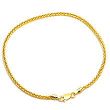 Real Gold Square Wheat 2 MM Anklet 3421 (26 C.M) A1353