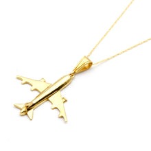 Real Gold Airplane Necklace 0681 CWP 2039