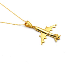 Real Gold Airplane Necklace 0681 CWP 2039
