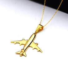 Real Gold Airplane Necklace 0681 CWP 2039