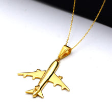 Real Gold Airplane Necklace 0681 CWP 2039