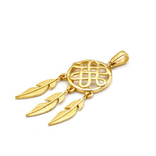 Real Gold Dream Catcher Feather Pendant 0539 P 2040