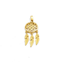 Real Gold Dream Catcher Feather Pendant 0539 P 2040