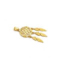 Real Gold Dream Catcher Feather Pendant 0539 P 2040