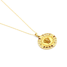 Real Gold Greek Medusa Maze Necklace 1352 CWP 2041