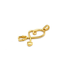Real Gold Medical Heartbeat Stethoscope Pendant 0516 P 2042