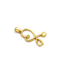 Real Gold Medical Heartbeat Stethoscope Pendant 0516 P 2042