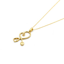 Real Gold Medical Heartbeat Stethoscope Necklace 0516 CWP 2042