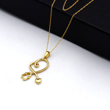 Real Gold Medical Heartbeat Stethoscope Necklace 0516 CWP 2042