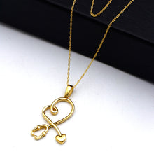 Real Gold Medical Heartbeat Stethoscope Necklace 0516 CWP 2042