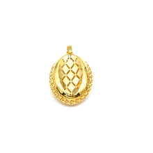 Real Gold Oval Lattice Filigree Locket Pendant 0338 P 2044
