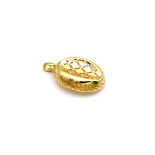 Real Gold Oval Lattice Filigree Locket Pendant 0338 P 2044