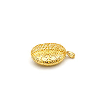 Real Gold Oval Lattice Filigree Locket Pendant 0338 P 2044