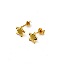 Real Gold Five Point Star Earrings Set 0094 E1978