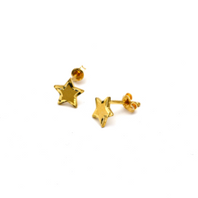Real Gold Five Point Star Earrings Set 0094 E1978