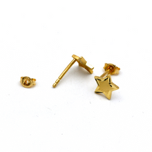 Real Gold Five Point Star Earrings Set 0094 E1978