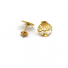 Real Gold Classic Tree of Life Stud Earrings Set 0074 E1981