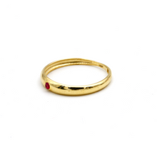 Real Gold Single Pink Stone Dome Ring (Size 5) 0298 R3005