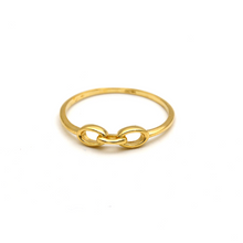 Real Gold Three Oval Paper Clip Link Ring (Size 6) 0019 R3009