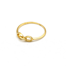 Real Gold Three Oval Paper Clip Link Ring (Size 8) 0019 R3007