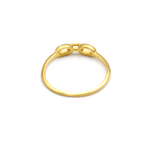Real Gold Three Oval Paper Clip Link Ring (Size 7) 0019 R3008
