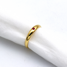 Real Gold Single Pink Stone Dome Ring (Size 7) 0298 R3003