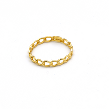 Real Gold Open Curb Chain Belt Band Ring (Size 5) 1081 R3014