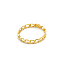 Real Gold Open Curb Chain Belt Band Ring (Size 7) 1081 R3012