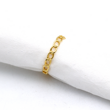 Real Gold Open Curb Chain Belt Band Ring (Size 7) 1081 R3012
