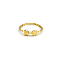 Real Gold Double Heart Ribbon Ring (Size 8) 0011 R3015