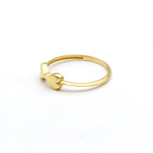 Real Gold Double Heart Ribbon Ring (Size 8) 0011 R3015