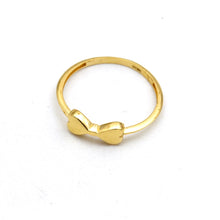 Real Gold Double Heart Ribbon Ring (Size 7) 0011 R3016