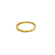 Real Gold Bamboo Bar Ring (Size 7) 0116 R3020