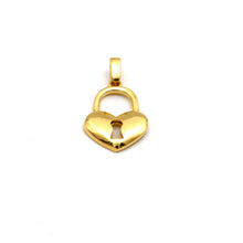 Real Gold Heart Padlock Pendant 0233 P 2046