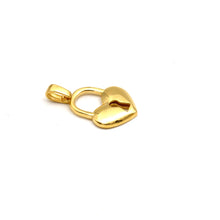 Real Gold Heart Padlock Pendant 0233 P 2046