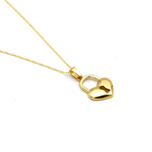 Real Gold Heart Padlock Necklace 0233 CWP 2046