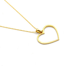 Real Gold Open Heart Outline Necklace 0255 CWP 2048