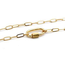 Real Gold Paperclip Link Toggle Clasp Necklace 2433 (45 C.M) N1569