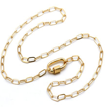 Real Gold Paperclip Link Toggle Clasp Necklace 2433 (45 C.M) N1569