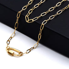 Real Gold Paperclip Link Toggle Clasp Necklace 2433 (45 C.M) N1569