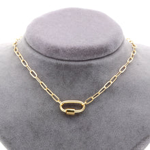 Real Gold Paperclip Link Toggle Clasp Necklace 2433 (45 C.M) N1569