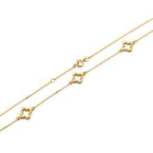 Real Gold Five Flower Station Necklace 3053 (43+2 =45 C.M) N1571