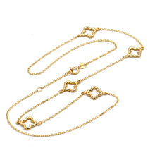 Real Gold Five Flower Station Necklace 3053 (43+2 =45 C.M) N1571