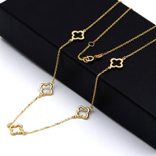 Real Gold Five Flower Station Necklace 3053 (43+2 =45 C.M) N1571